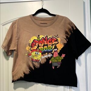 Nickelodeon SpongeBob Crop Top - Black and Tan
